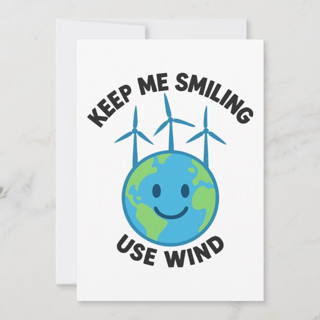 Keep Me Smiling – Use Wind Power Invitation (Front)