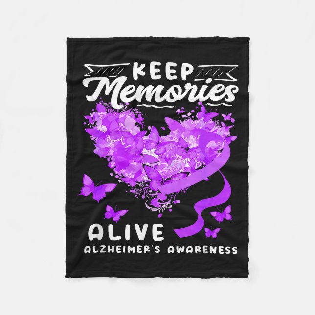 Keep memories alzheimer's awareness support squad fleece blanket (Front)