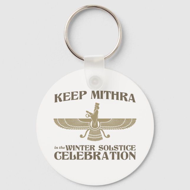 Keep Mithra in the Winter Solstice Celebration Key Ring (Front)