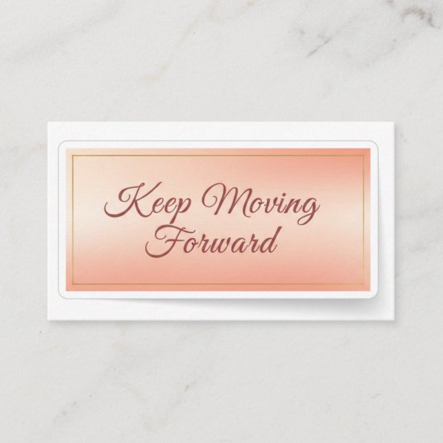 Keep Moving Forward Inspirational Sticker Business Card (Front)