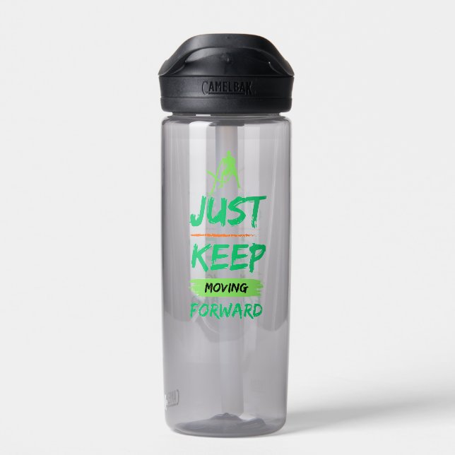Keep Moving Forward Sports Water Bottle (Back)