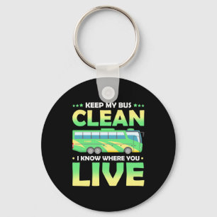 Keep My Bus Clean Key Ring