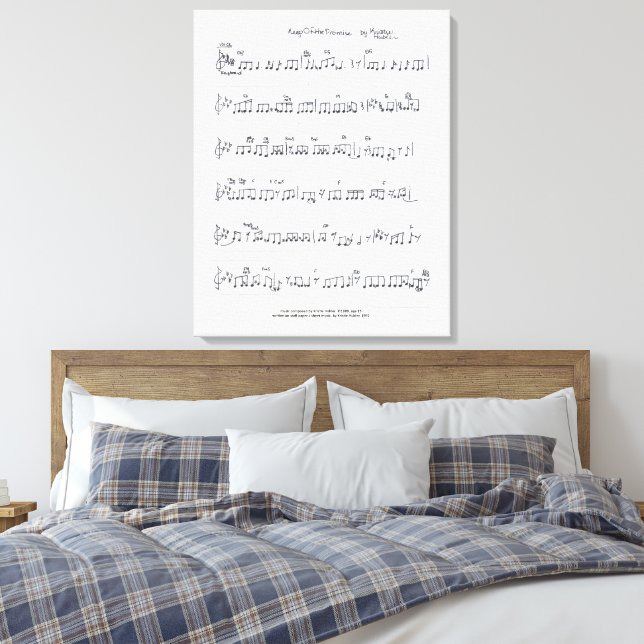 Keep Of The Promise Sheet Music canvas Print (Insitu(Bedroom))