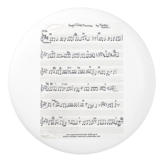 Keep Of The Promise Sheet Music drawer knob (Front)