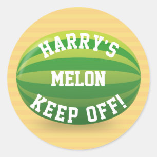 Keep off my Melon Classic Round Sticker