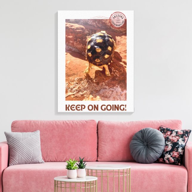 Keep on Going hustle Baby Sulcata hiking in Sedona Canvas Print (Insitu(LivingRoom))