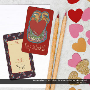 Keep on Rockin' Kid's Doodle School Valentine's Card