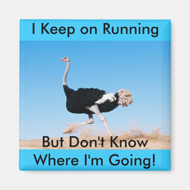 Keep on Running Ostrich Magnet (Front)