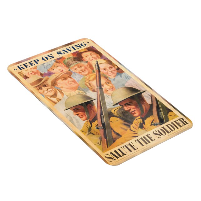 Keep On Saving. Reprint of British wartime poster. Magnet (Right Side)