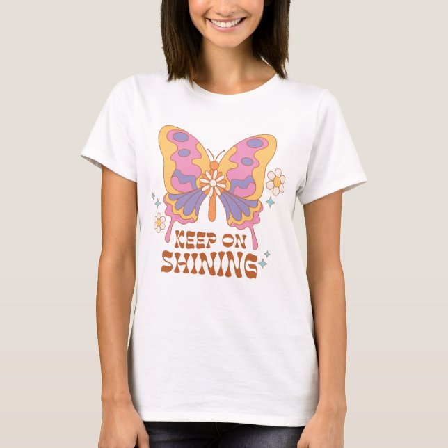 Keep On Shining Butterfly T-Shirt (Front)