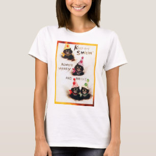 Keep on Smilin, Black Cat, Louis Wain T-Shirt