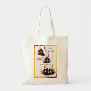 Keep on Smilin, Black Cat, Louis Wain Tote Bag