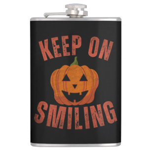 KEEP ON SMILING HALLOWEEN GIFT HIP FLASK