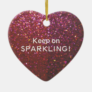 Keep on Sparkling - Glam faux glitter & sparkle Ceramic Tree Decoration
