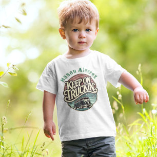 Keep On Truckin’ Retro 60s Personalised  Baby T-Shirt