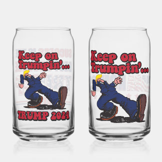 Keep on TRUMPIN Can Glass