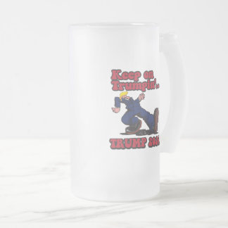 Keep on Trumpin Frosted Glass Beer Mug