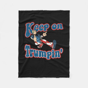 Keep On Trumpin Funny Retro Style Trump Design Fleece Blanket