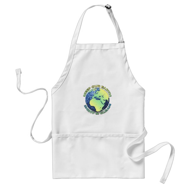 Keep our Earth shiny clean Earth Day blue sparkles Standard Apron (Front)