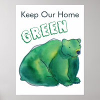 Keep Our Home Green Round Bear