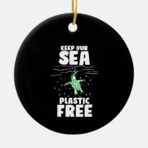 Keep Our Sea Plastic Free Save Sea Turtles Marine Ceramic Tree Decoration