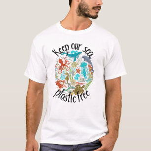 Keep Our Sea Plastic Free Whale Turtle T-Shirt