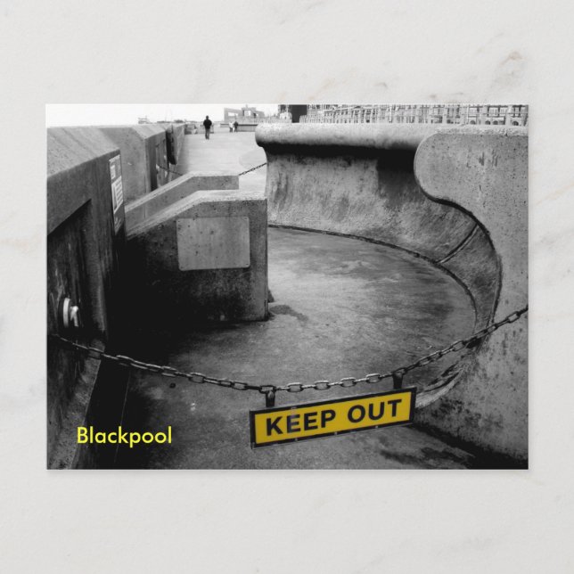 Keep Out - Blackpool Postcard (Front)