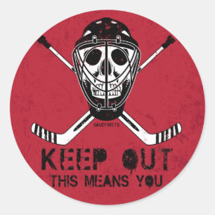Keep Out Hockey Goalie Classic Round Sticker