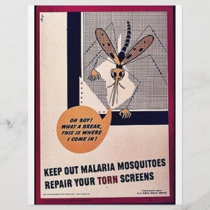 Keep Out Malaria Mosquitoes Repair Your Torn Scree Flyer