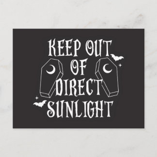 Keep Out Of Direct Sunlight Goth Postcard