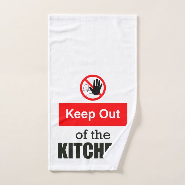 Keep Out of the Kitchen Funny Pickleball  Hand Towel (Hand Towel)