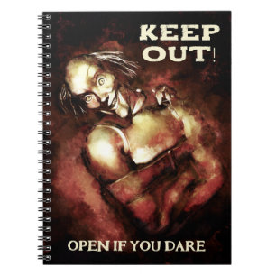 Keep Out! Open If You Dare. Funny mad clown Notebook
