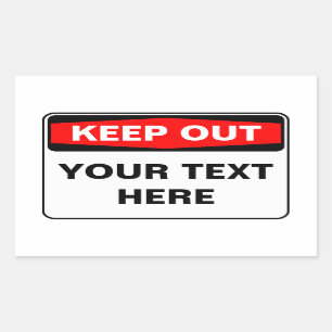 KEEP OUT Sign, template, landscape version Rectangular Sticker
