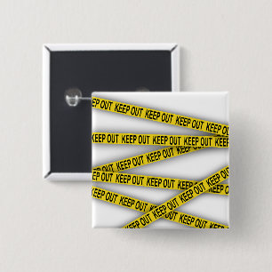 Keep out stay away do not cross police tape 3d 15 cm square badge