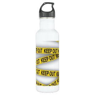 Keep out stay away do not cross police tape 3d 710 ml water bottle