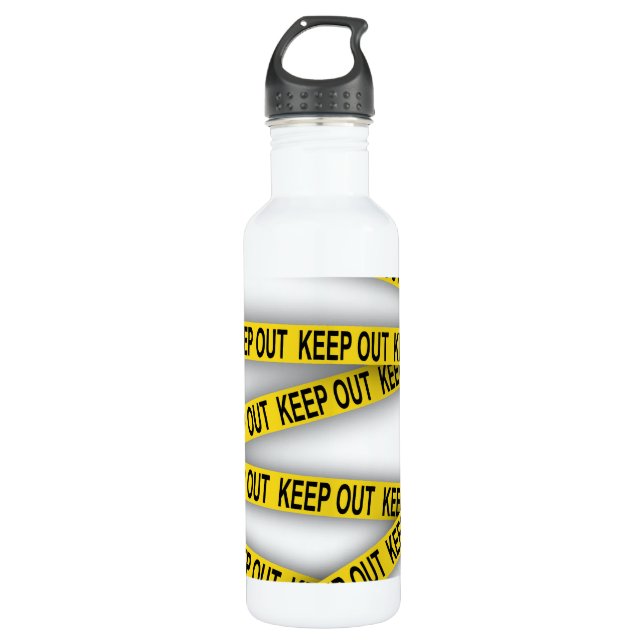 Keep out stay away do not cross police tape 3d 710 ml water bottle (Front)