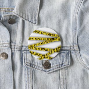 Keep out stay away do not cross police tape 3d 7.5 cm round badge