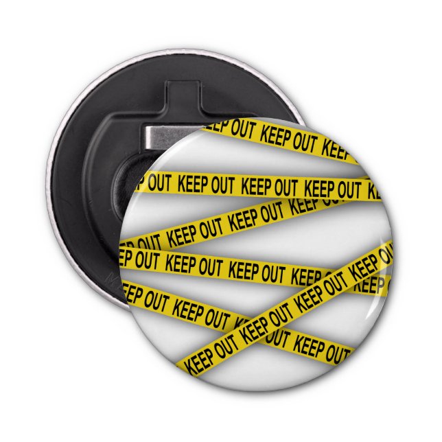 Keep out stay away do not cross police tape 3d bottle opener (Front)