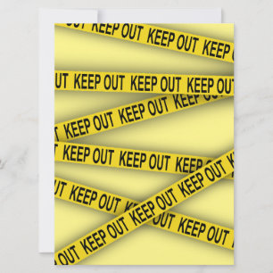 Keep out stay away do not cross police tape 3d card