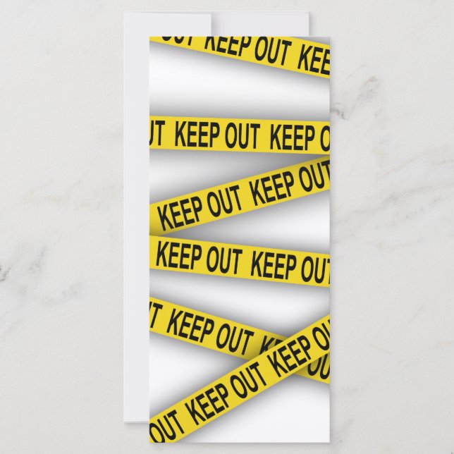 Keep out stay away do not cross police tape 3d card (Front)