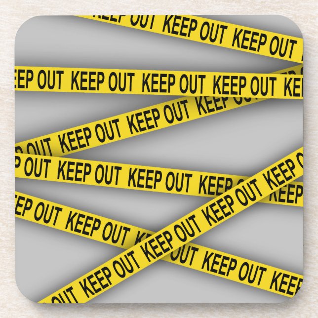 Keep out stay away do not cross police tape 3d coaster (Front)