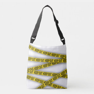 Keep out stay away do not cross police tape 3d crossbody bag