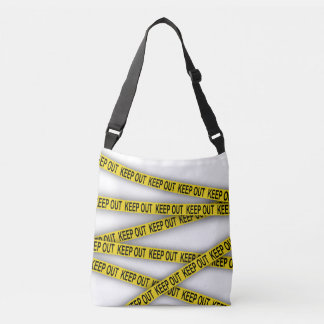 Keep out stay away do not cross police tape 3d crossbody bag