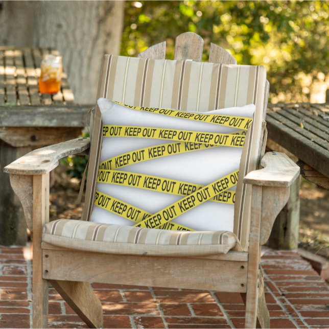 Keep out stay away do not cross police tape 3d cushion (Chair)