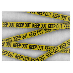 Keep out stay away do not cross police tape 3d cutting board