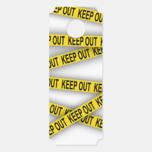 Keep out stay away do not cross police tape 3d door hanger