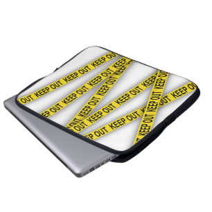 Keep out stay away do not cross police tape 3d laptop sleeve