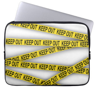 Keep out stay away do not cross police tape 3d laptop sleeve
