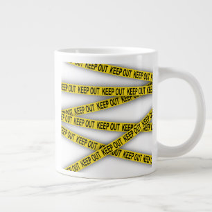 Keep out stay away do not cross police tape 3d large coffee mug