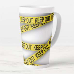 Keep out stay away do not cross police tape 3d latte mug